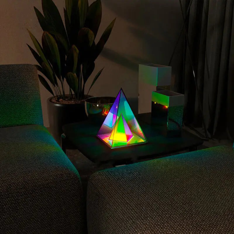 3D Pyramid Bedroom Decoration RGB Atmosphere Night Light